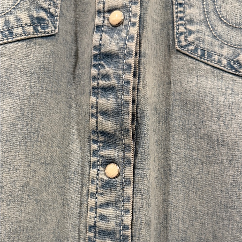 True Religion Light Blue Denim Shirt - Picture 6 of 9
